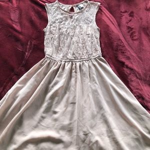 Lace and Chiffon Sweetheart Skater Dress